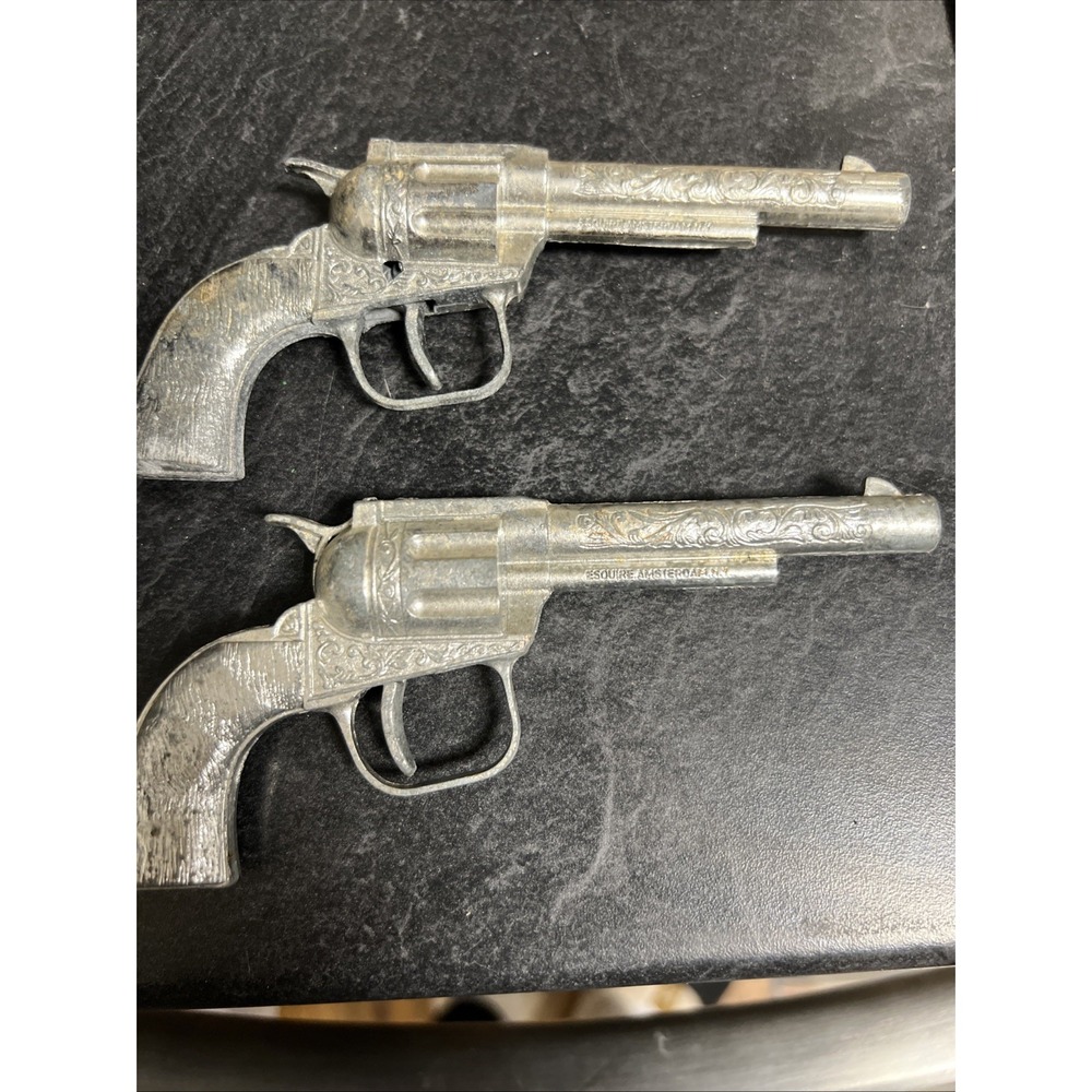 2‎ Vintage Esquire Amsterdam N.Y. Small Single Shot Revolver Toy Cap Guns
